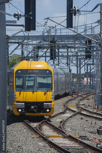 SYDNEY,AUSTRALIA : A 'Waratah' train approaches Central Station with a local service.