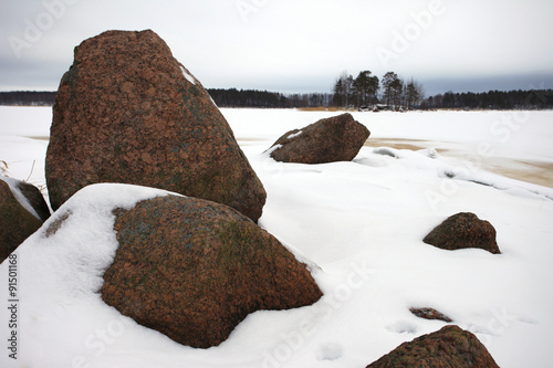 Finsky gulf of the Baltic sea in winter photo