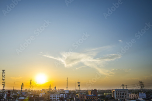 bangkok cityscape sunset