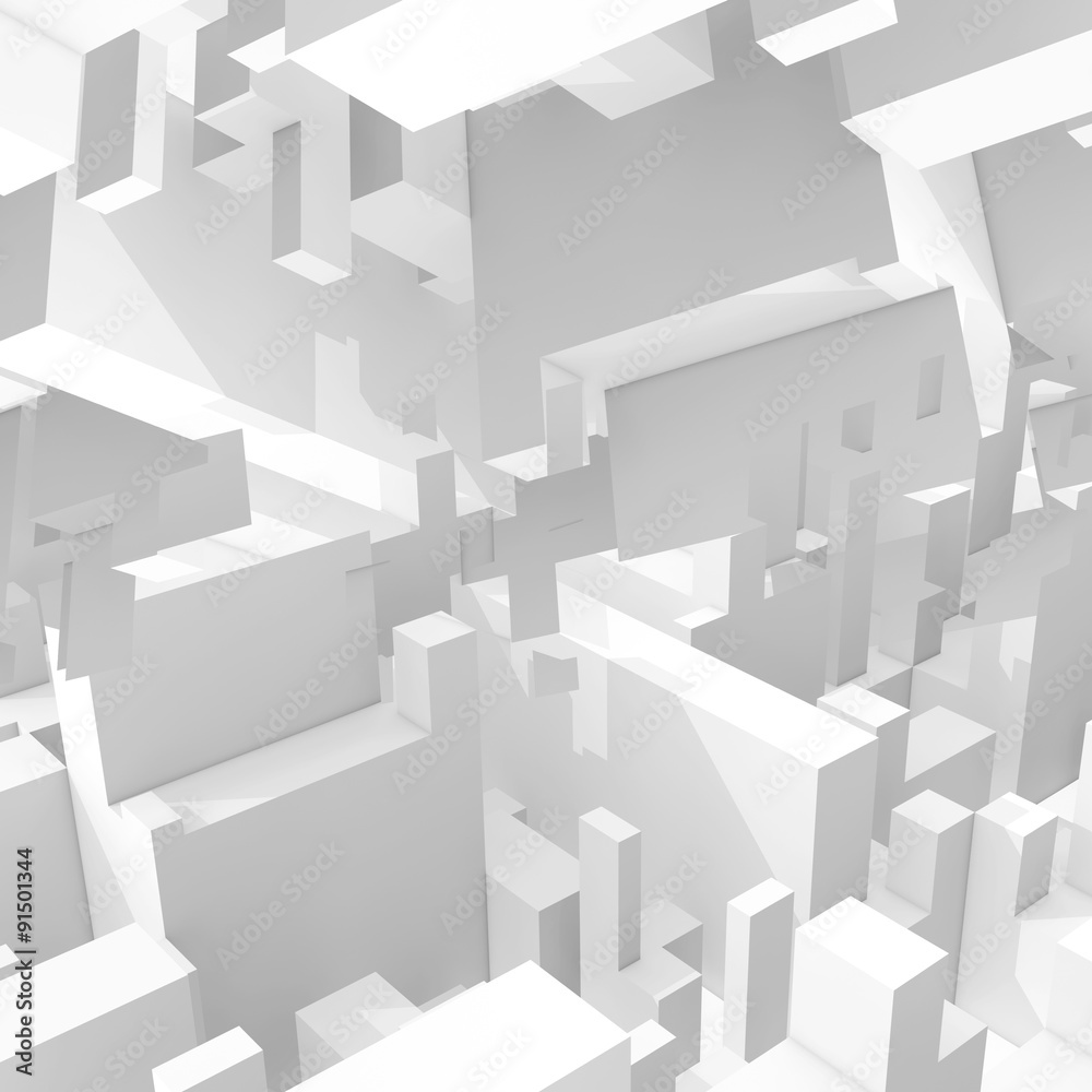 3d digital background with intersected cubic forms 3d digital background with intersected cubic forms