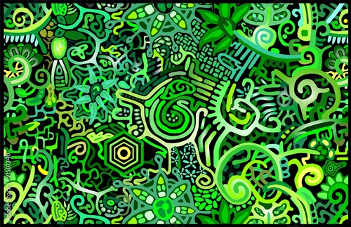 Wallpaper Green Rain Forest Abstract