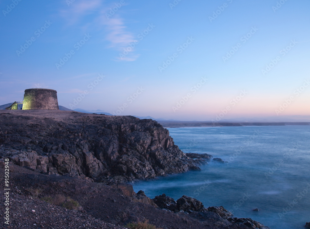 Fuerteventura, Canary Islands, defence tower Torre del Toston at Fuerteventura, Canary Islands, defence tower Torre del Toston at