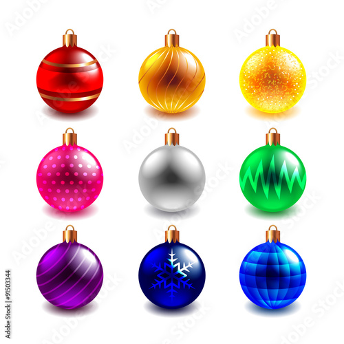 Christmas ball vector set