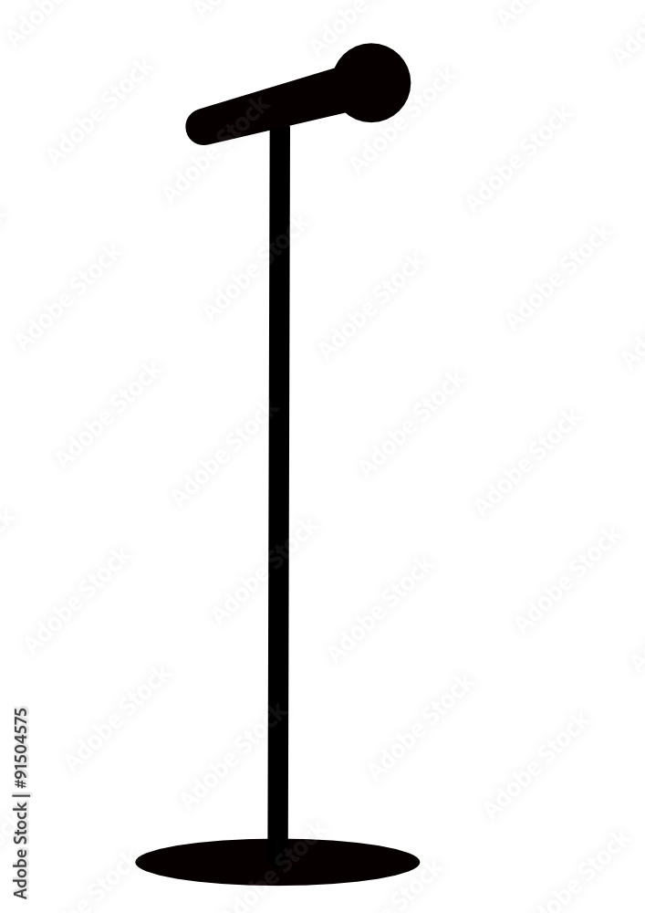 microphone silhouette Stock Vector | Adobe Stock