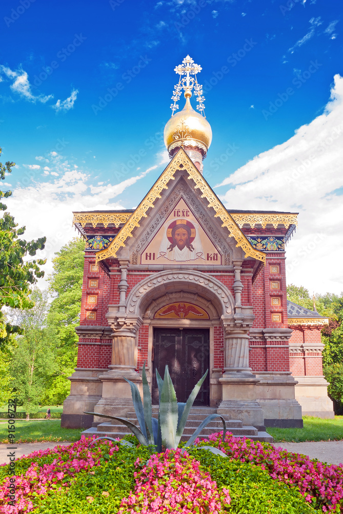 Die Russische Kapelle im Kurpark von Bad Homburg vor der Höhe