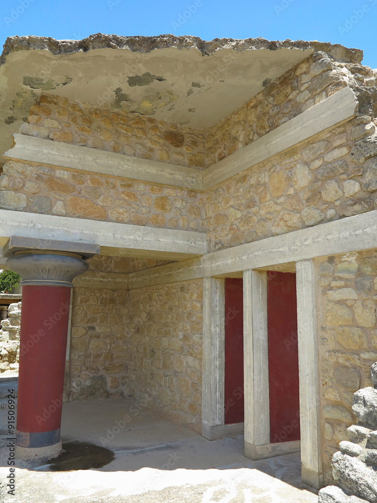 Ruins of the Minoan Palace of Knossos in Heraklion,Greece