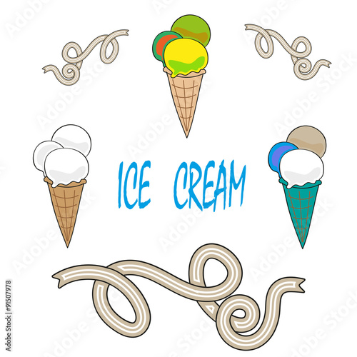 vector set sweets  ice cream