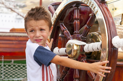 Little boy on the tall ship