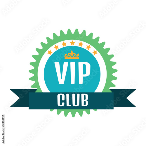 VIP club logo in flat style