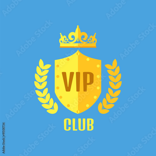 VIP club logo in flat style