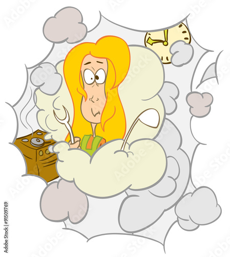 Housewife vector flat illustration
