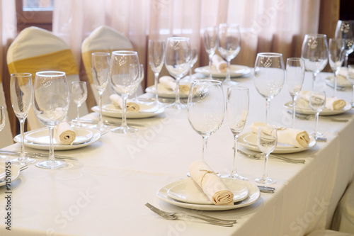 Banquet facilities served table © Dmitry Vereshchagin