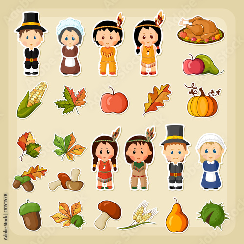 Thanksgiving Harvest icon set