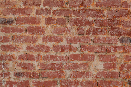 Vintage red brick wall texture closeup