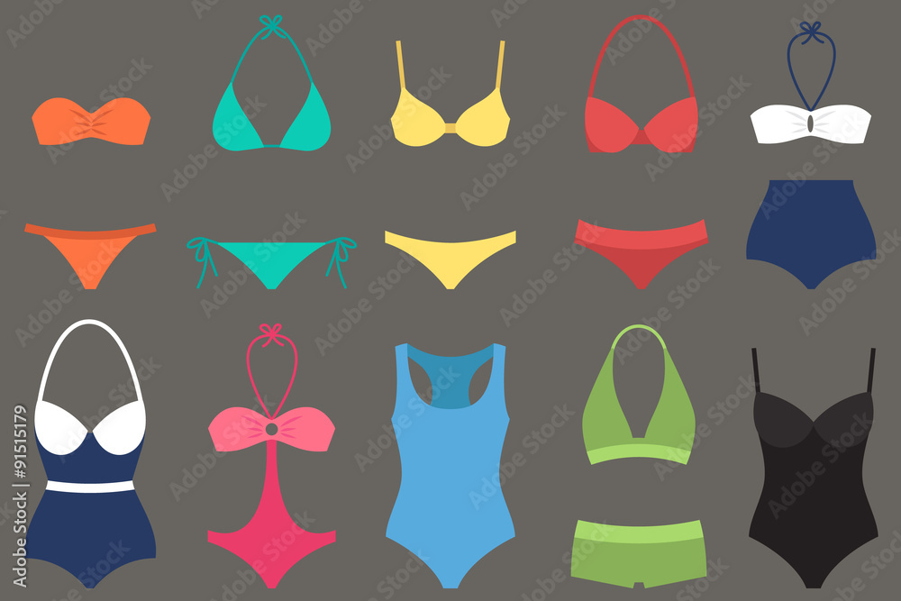Εκτύπωση καμβά Women swimsuit types