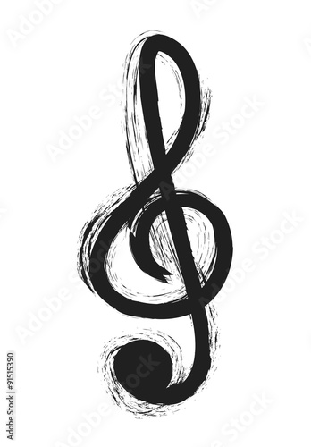 Принти на полотні musical notes, treble clef, design element