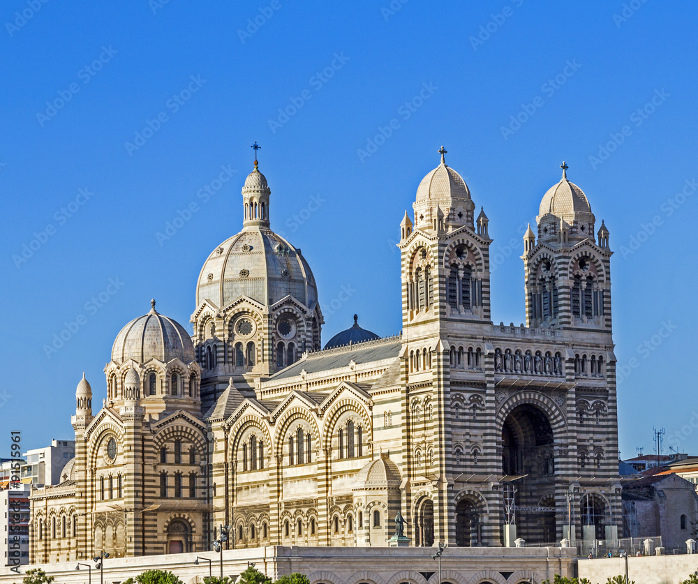 View of the historic Cathedral de la Major, in Marseille, France