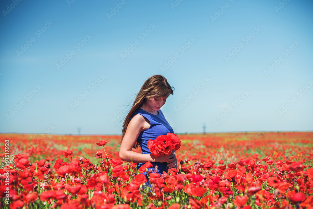 Girl with poppies