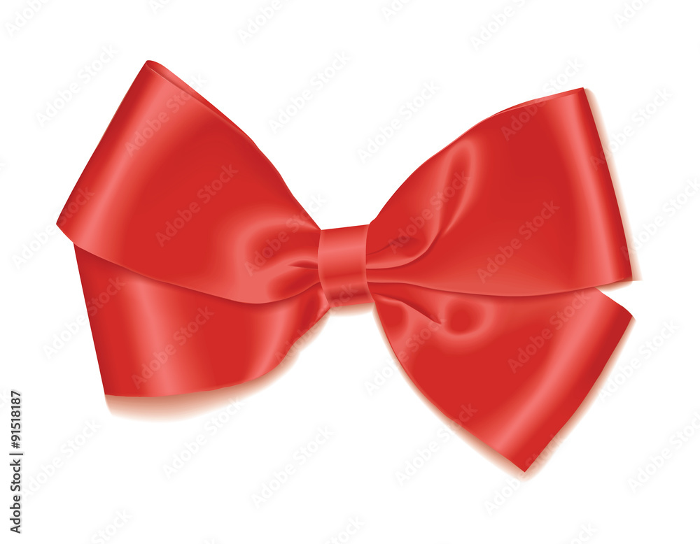 Realistic red bow vector illustration