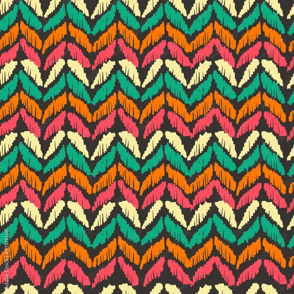 Boho seamless pattern vintage colorful background