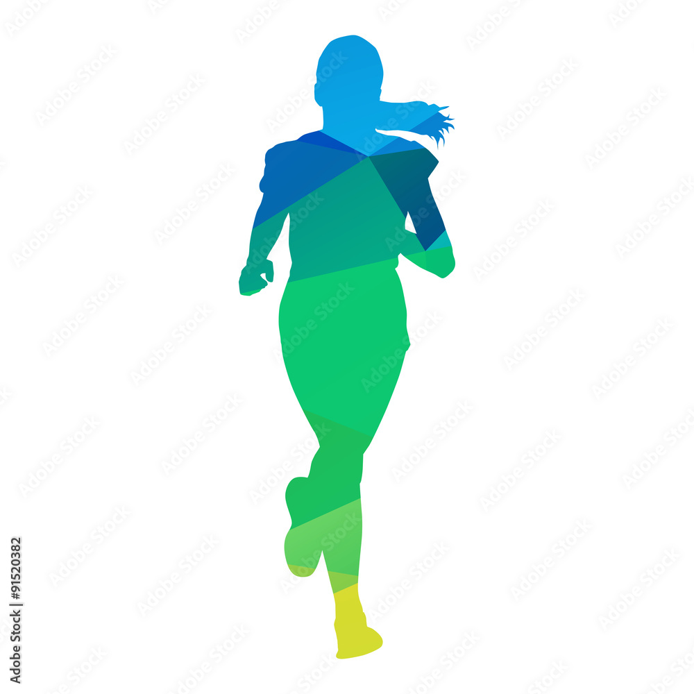 Abstract geometrical running girl Abstract geometrical running girl