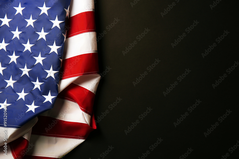 Naklejka premium American flag on dark background