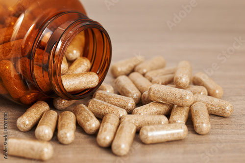 Homeopathic medicinal capsules photo