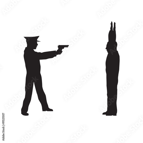 Criminal, offender and Police officer.