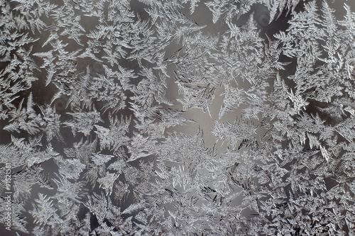 the unusual frost on a winter window