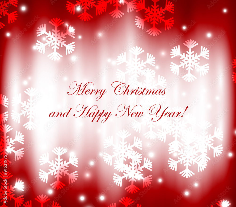 Christmas and New Year greeting card. Vector illustration