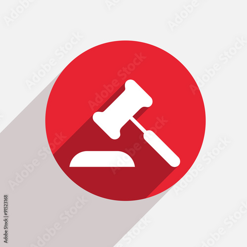 Vector modern courthouse red circle icon