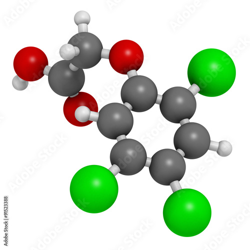 2,4,5-trichlorophenoxyacetic acid (2,4,5-T) herbicide molecule. photo