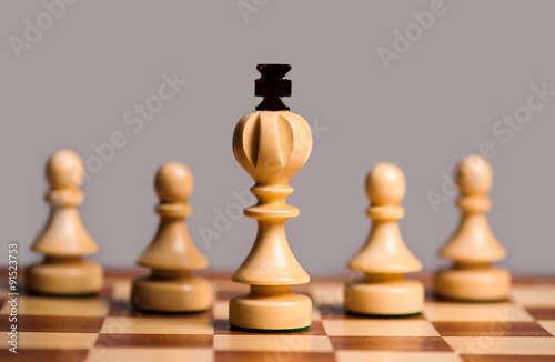 playing wooden chess pieces