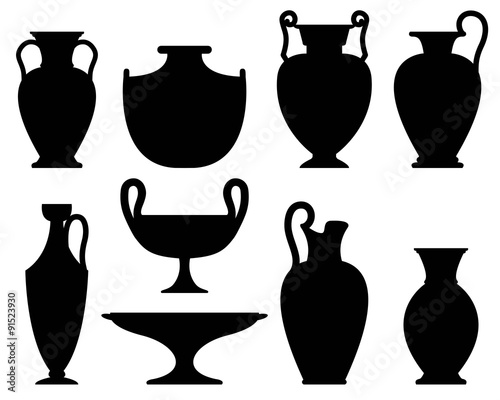 Silhouettes of ancient vases