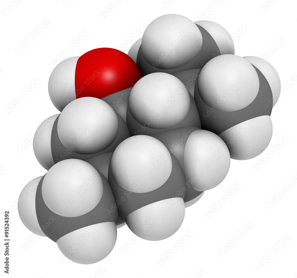 Menthol molecule. Present in peppermint, corn mints, etc. Menthol molecule. Present in peppermint, corn mints, etc.