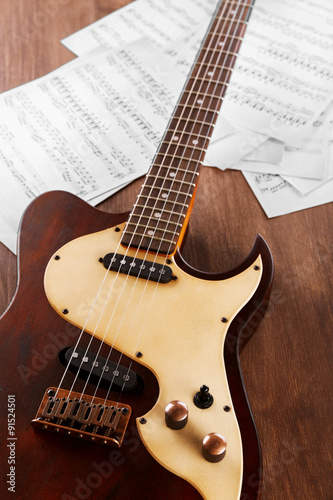 Electric guitar with music ...