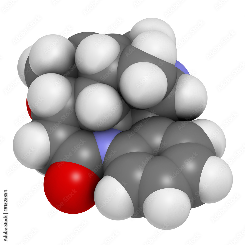 Strychnine poisonous alkaloid molecule. Strychnine poisonous alkaloid molecule.