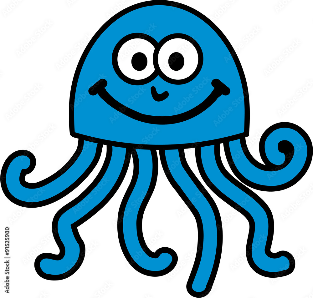 Obraz premium Funny cartoon Jellyfish