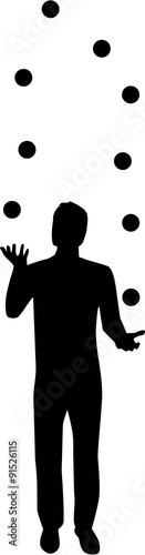 Juggling man silhouette