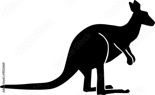 Kangaroo silhouette sitting