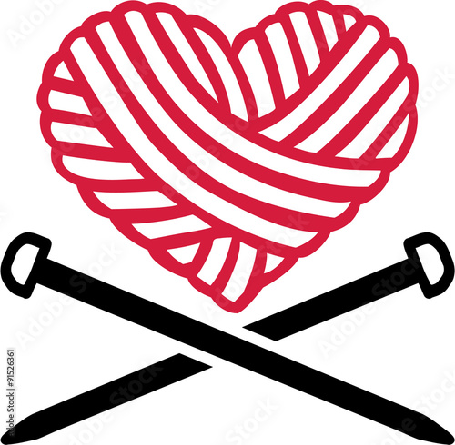 Wool ball with needles