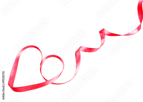 Pink ribbon in shape of heart isolated on white © Africa Studio