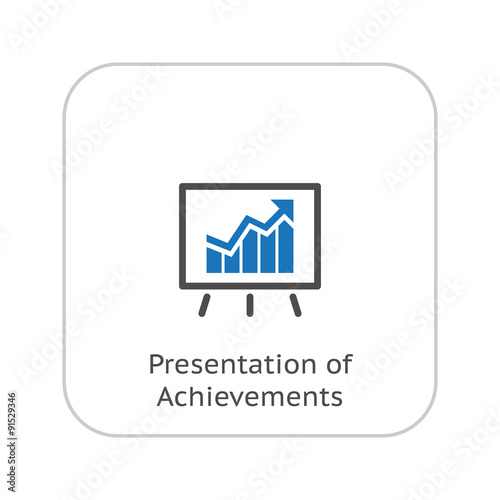 Presentation of Achievements Icon. Business Concept. Flat Design