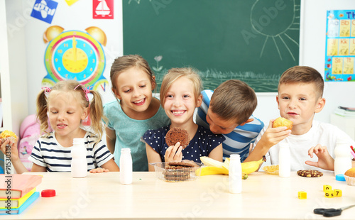 Cute children at lunch time...