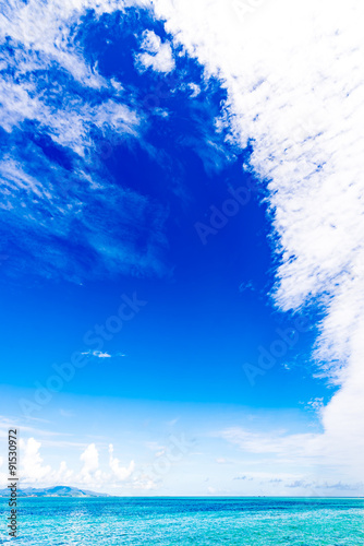 Sea, sky, landscape. Okinawa, Japan, Asia.