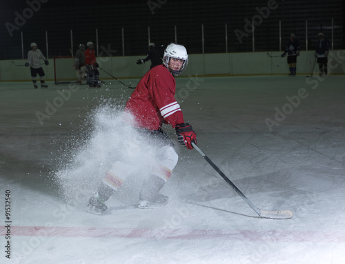 Photography ice hockey player in action