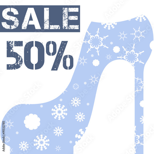banner big winter sale platform shoes vector