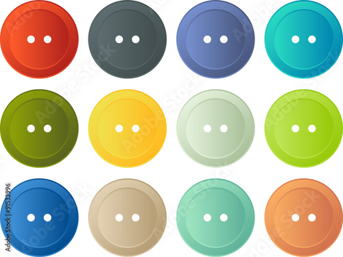 Simple colorful buttons vector set
