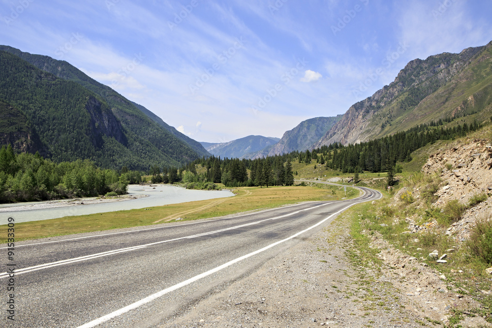 Fototapeta premium River Chuya and Chuysky Trakt