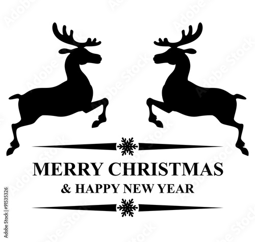 Christmas congratulations with deer